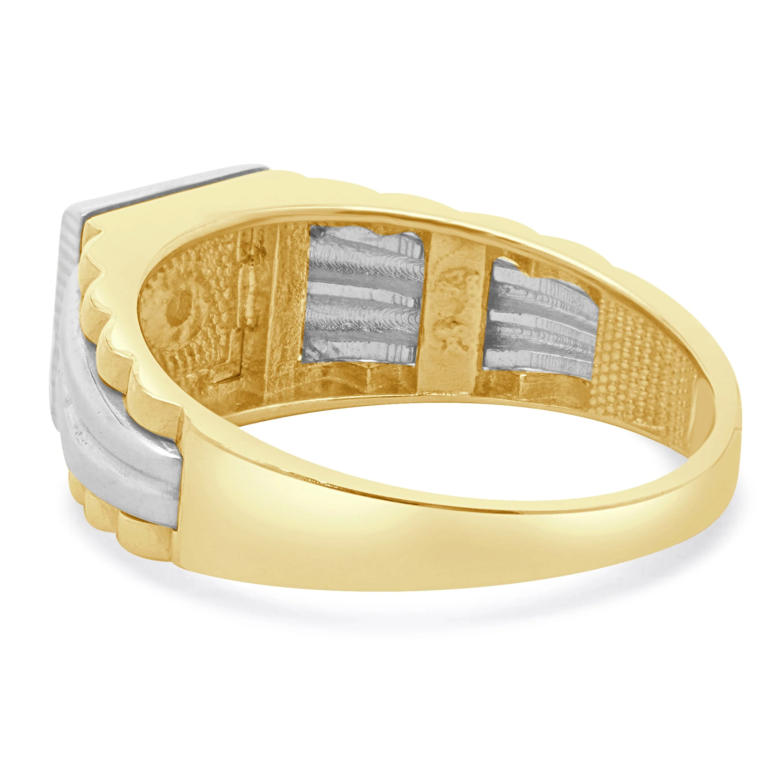 Kallati 14 Karat Two Tone Diamond and Black Enamel Ring - Image 3