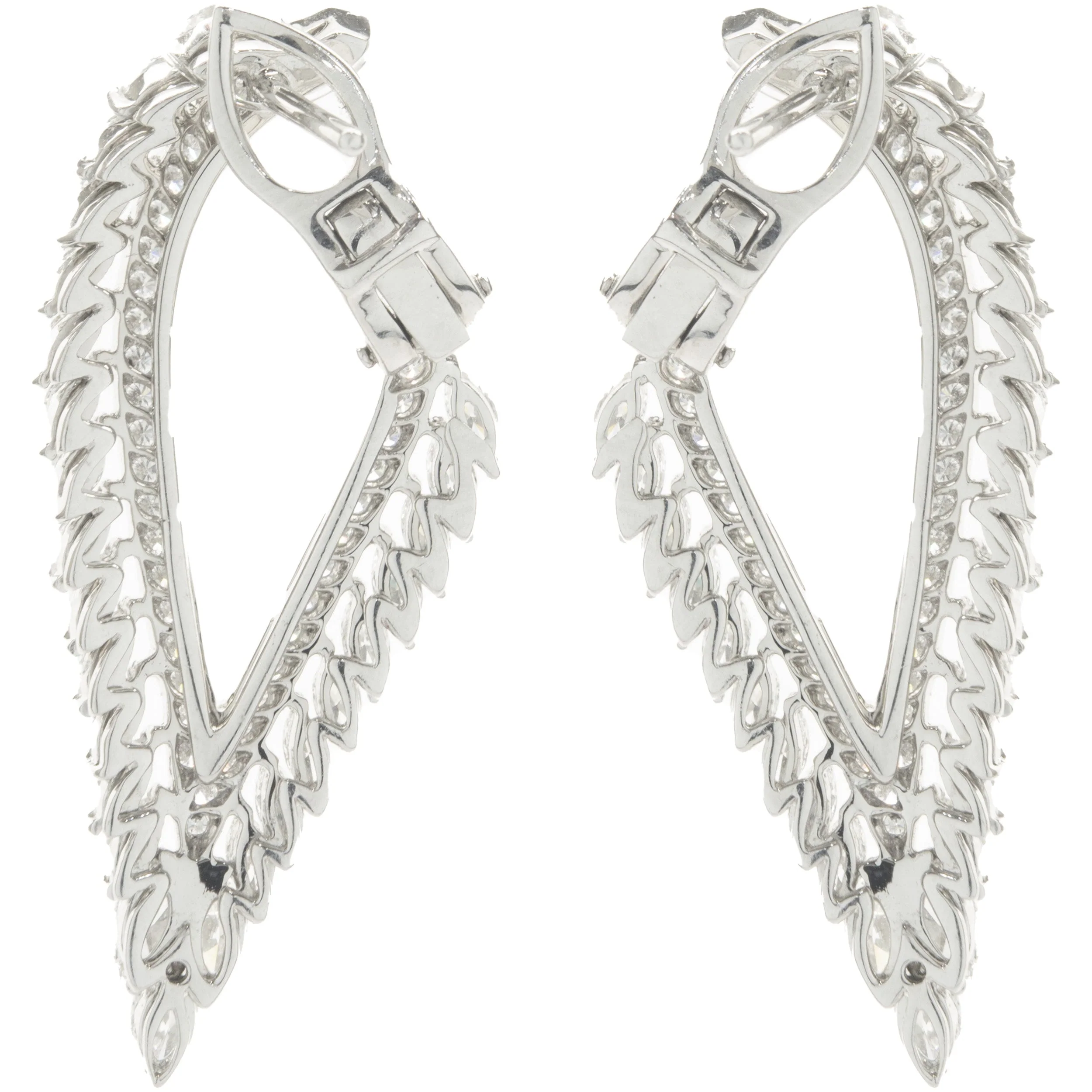 Kat Florence 18 Karat White Gold Diamond Wing Earrings - Image 2