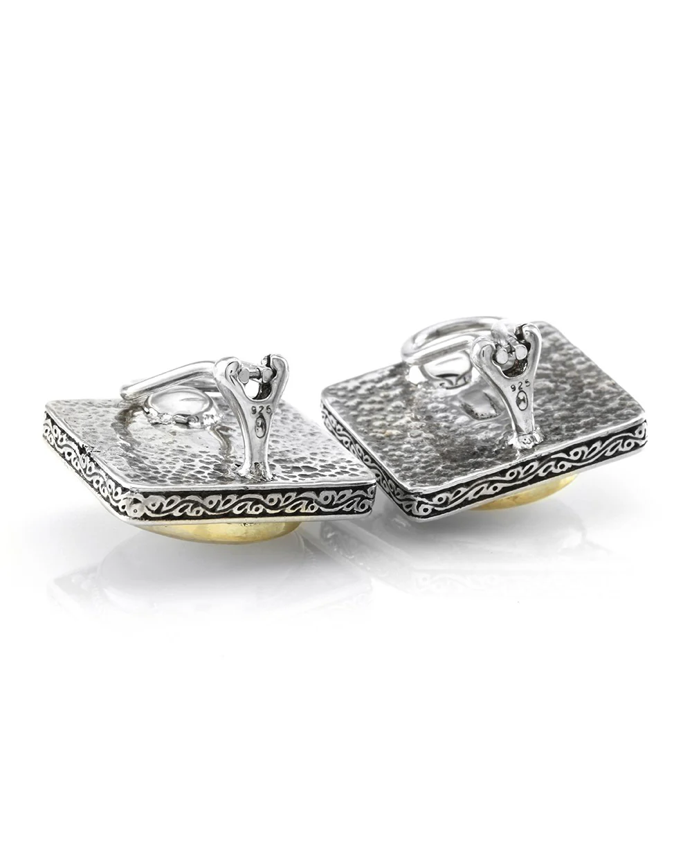 Konstantino MOP Alexander the Great Cameo Earrings in Sterling and Gold - Image 3