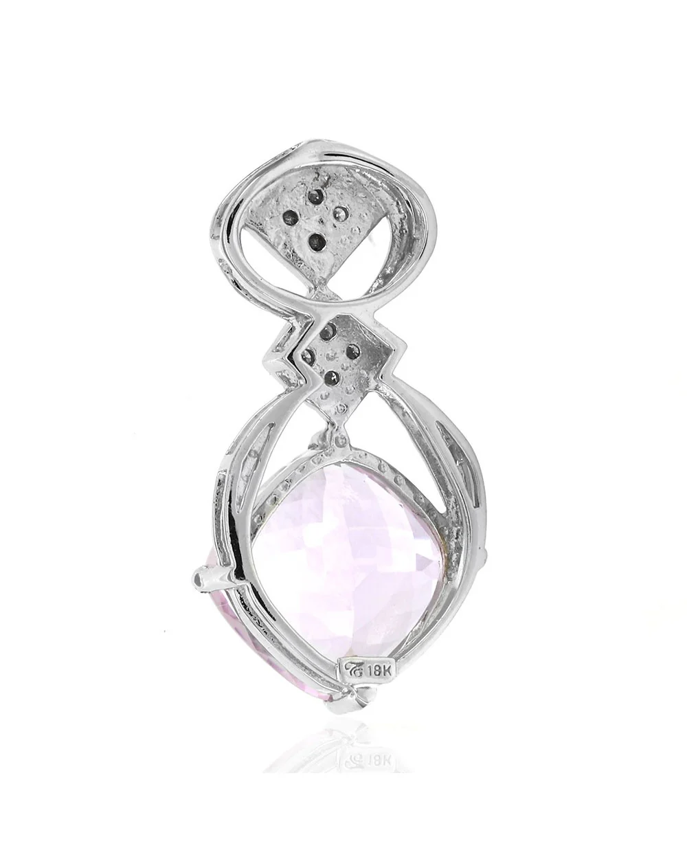 Kunzite and Diamond Drop Pendant in Gold - Image 2