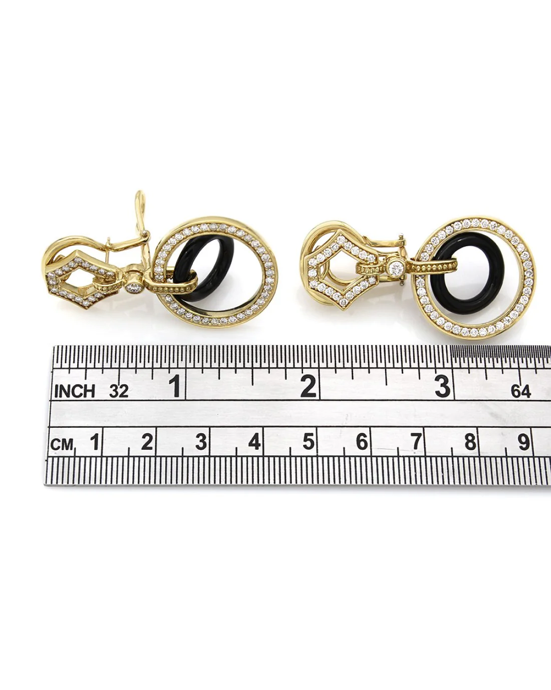 Lagos Diamond and Black Onyx Drop Earrings - Image 3