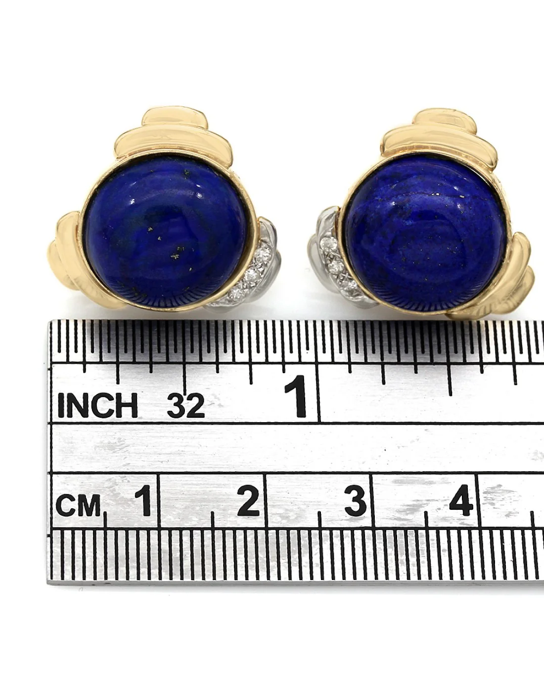 Lapis and Diamond Fashion Earrings - Image 3