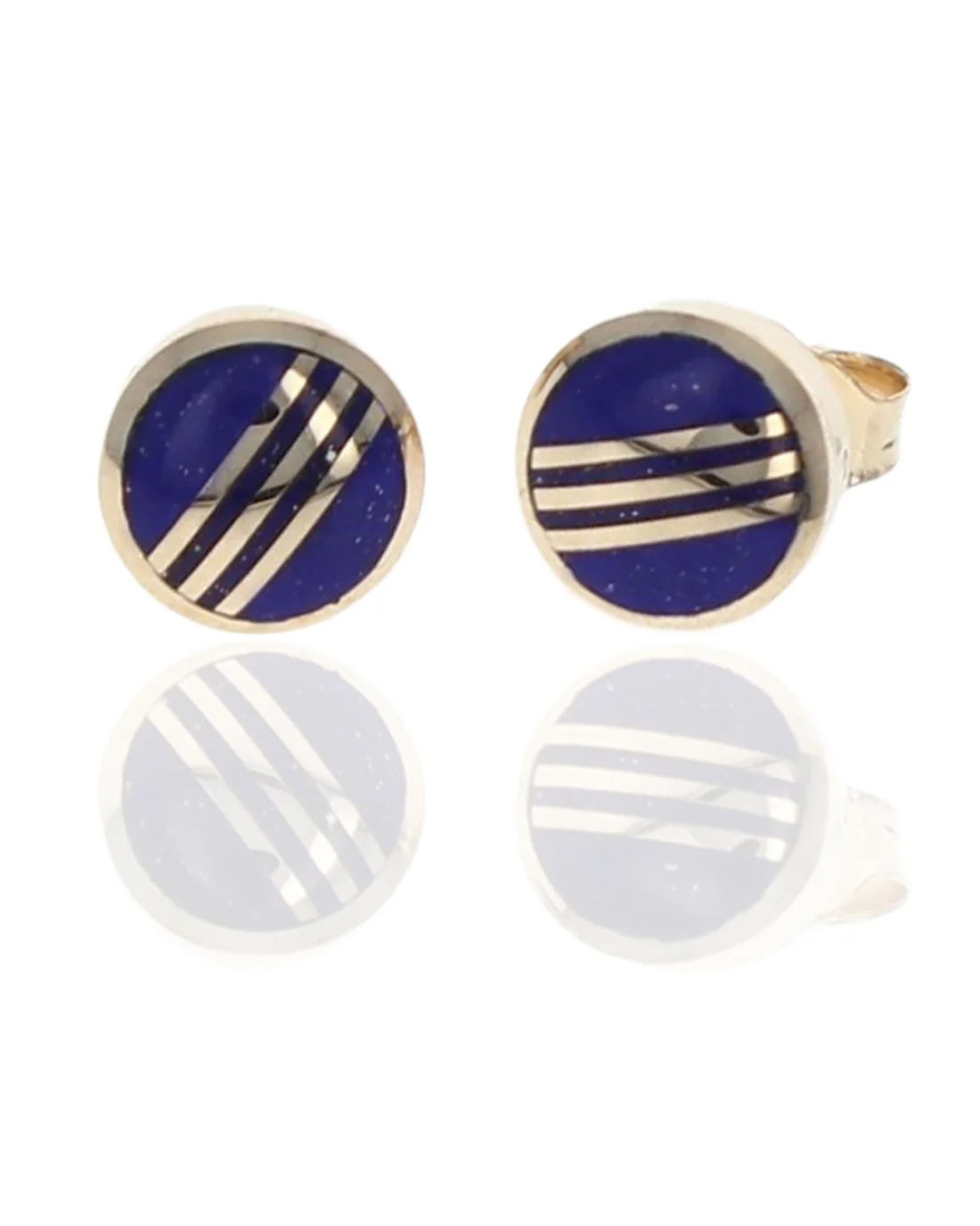 Lapis Stud Earrings in Gold