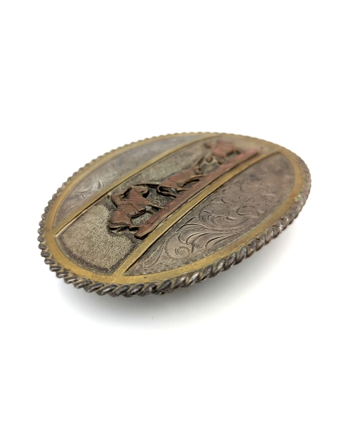 Large SILVERADO Sterling Silver Southwestern Rodeo Roping Belt Buckle - Image 2