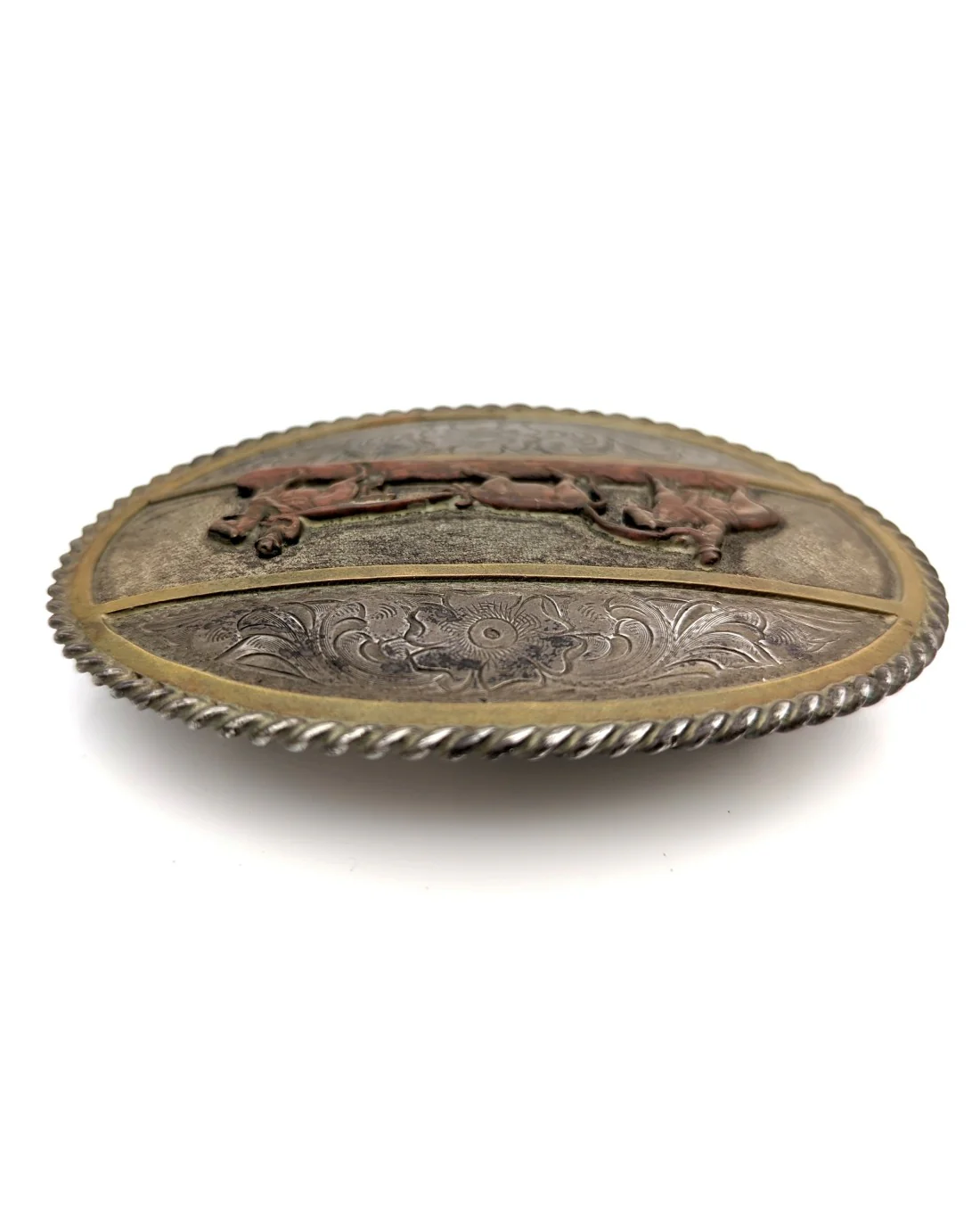 Large SILVERADO Sterling Silver Southwestern Rodeo Roping Belt Buckle - Image 3