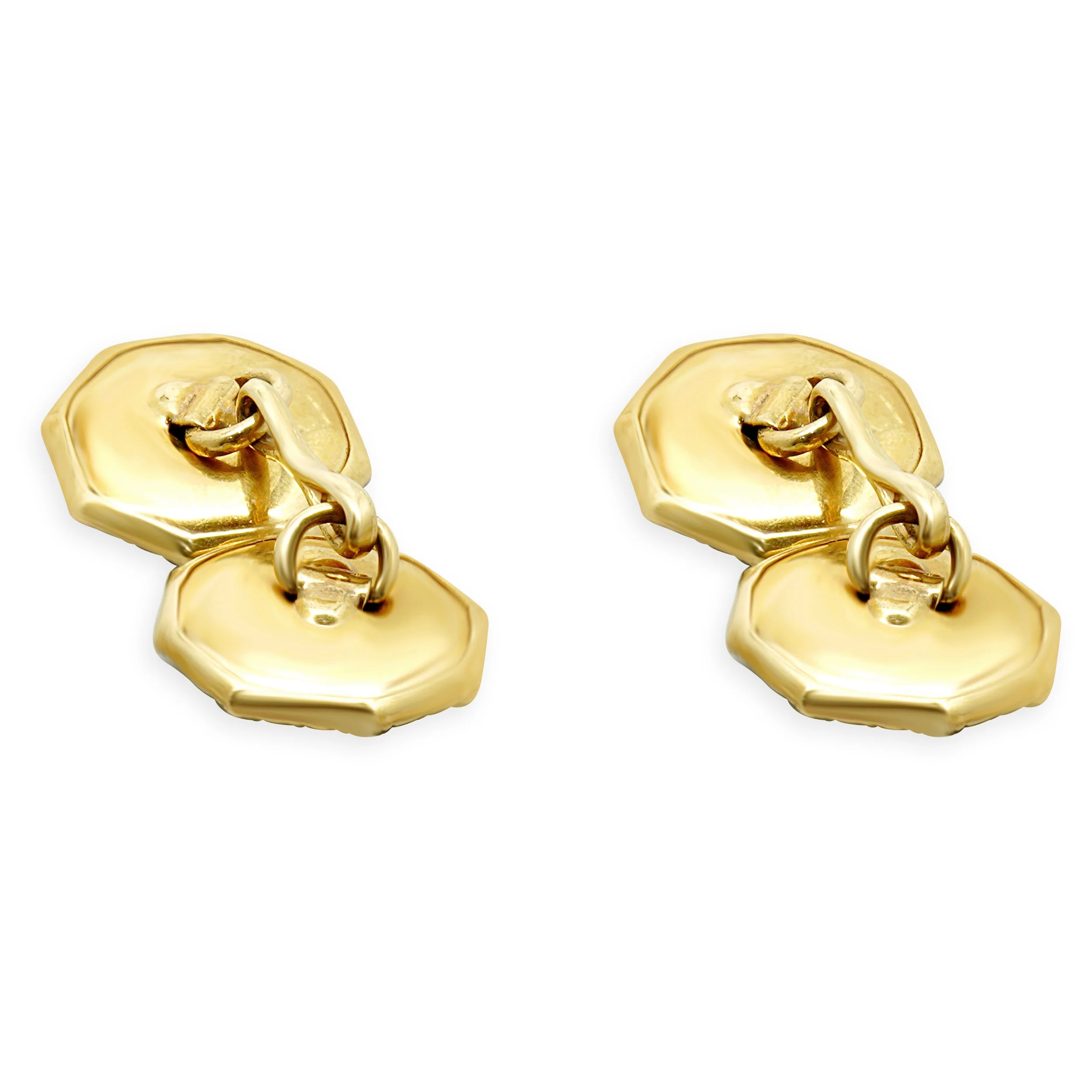 Larter & Sons 14 Karat Yellow Gold Mother of Pearl Cufflinks - Image 3