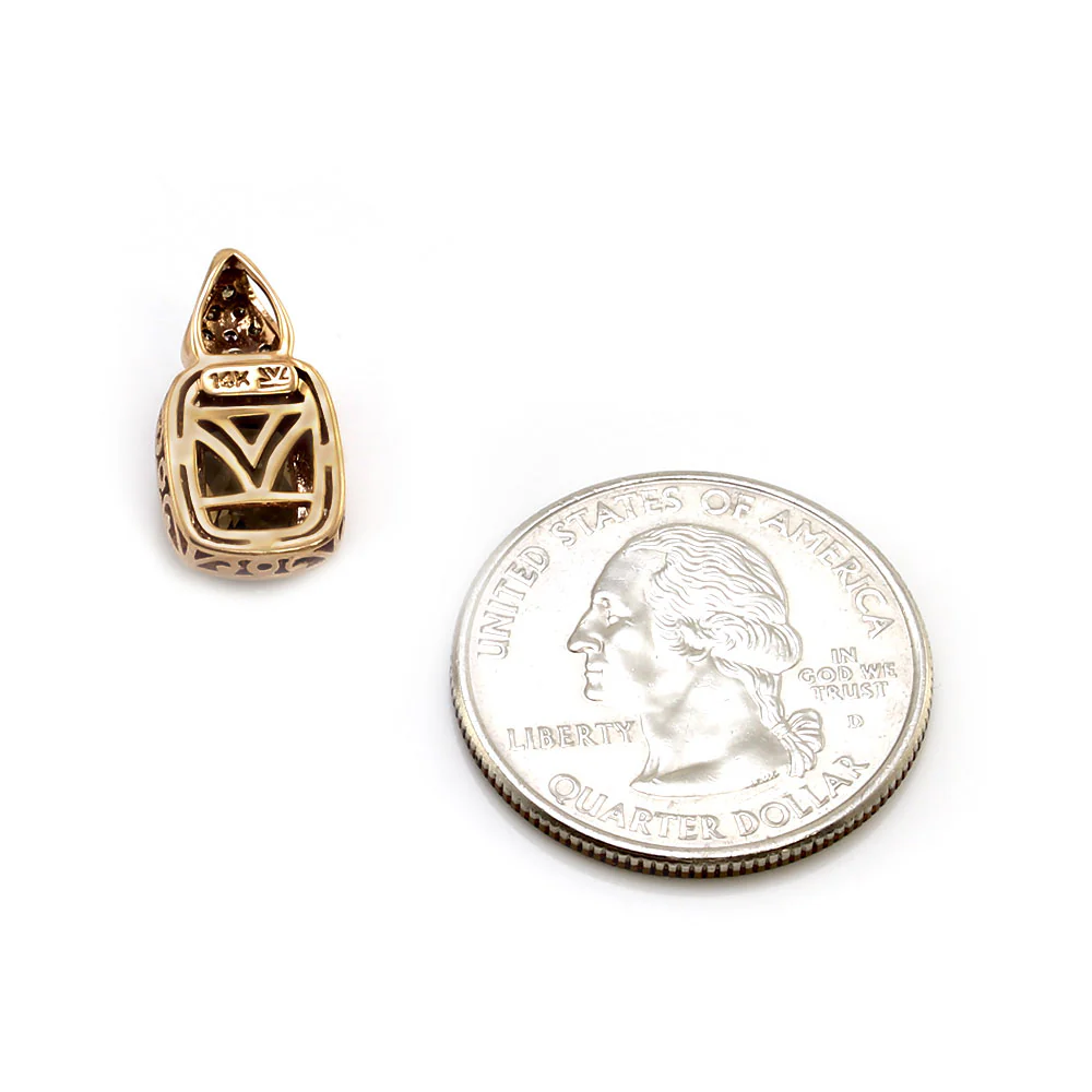 Le Vian Chocolate Quartz and Diamond Drop Pendant - Image 3