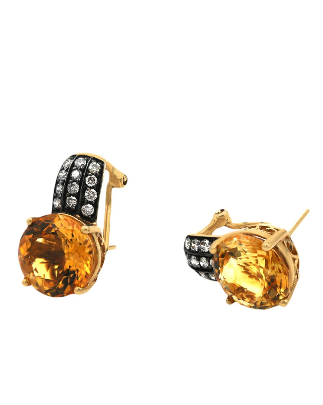 Le Vian Citrine and Diamond Antiqued Earrings - Image 2