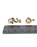 Le Vian Golden South Sea Pearl and Diamond Drop Earrings - Image 3