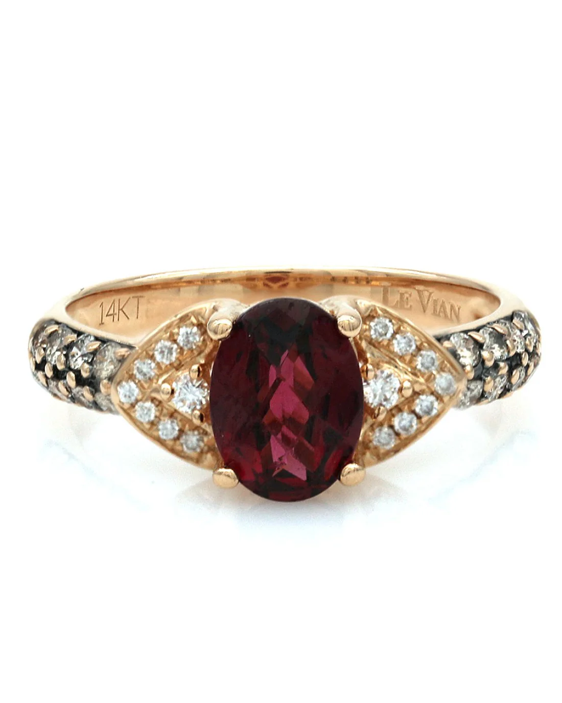 Le Vian Pyrope/Almandine Garnet and Diamond Accent Ring in Rose Gold - Image 2