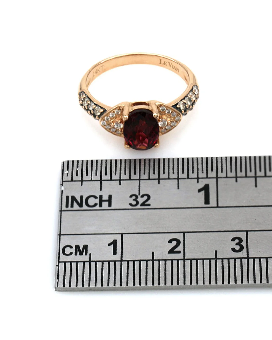 Le Vian Pyrope/Almandine Garnet and Diamond Accent Ring in Rose Gold - Image 3