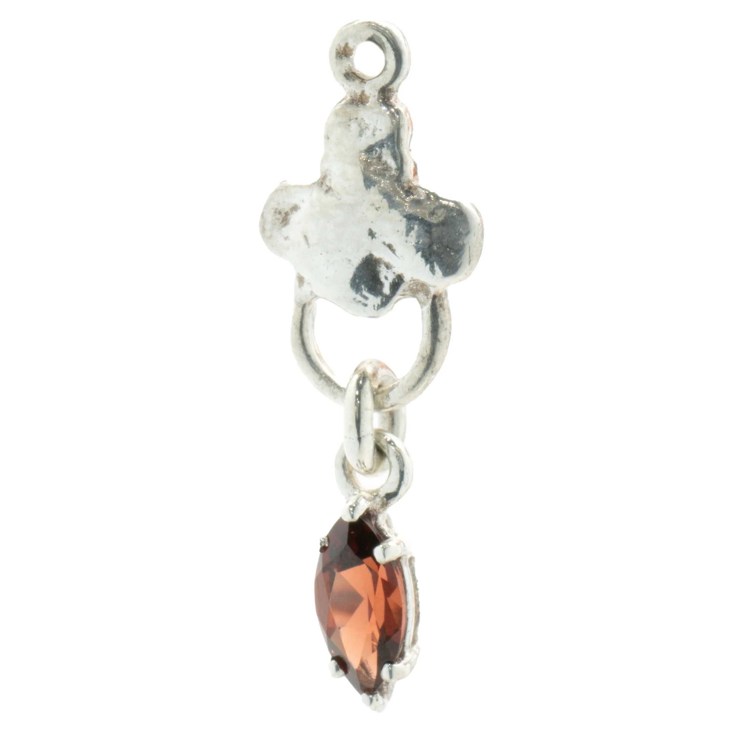 Lee Brevard Sterling Silver Garnet Maltese Cross Charm - Image 2