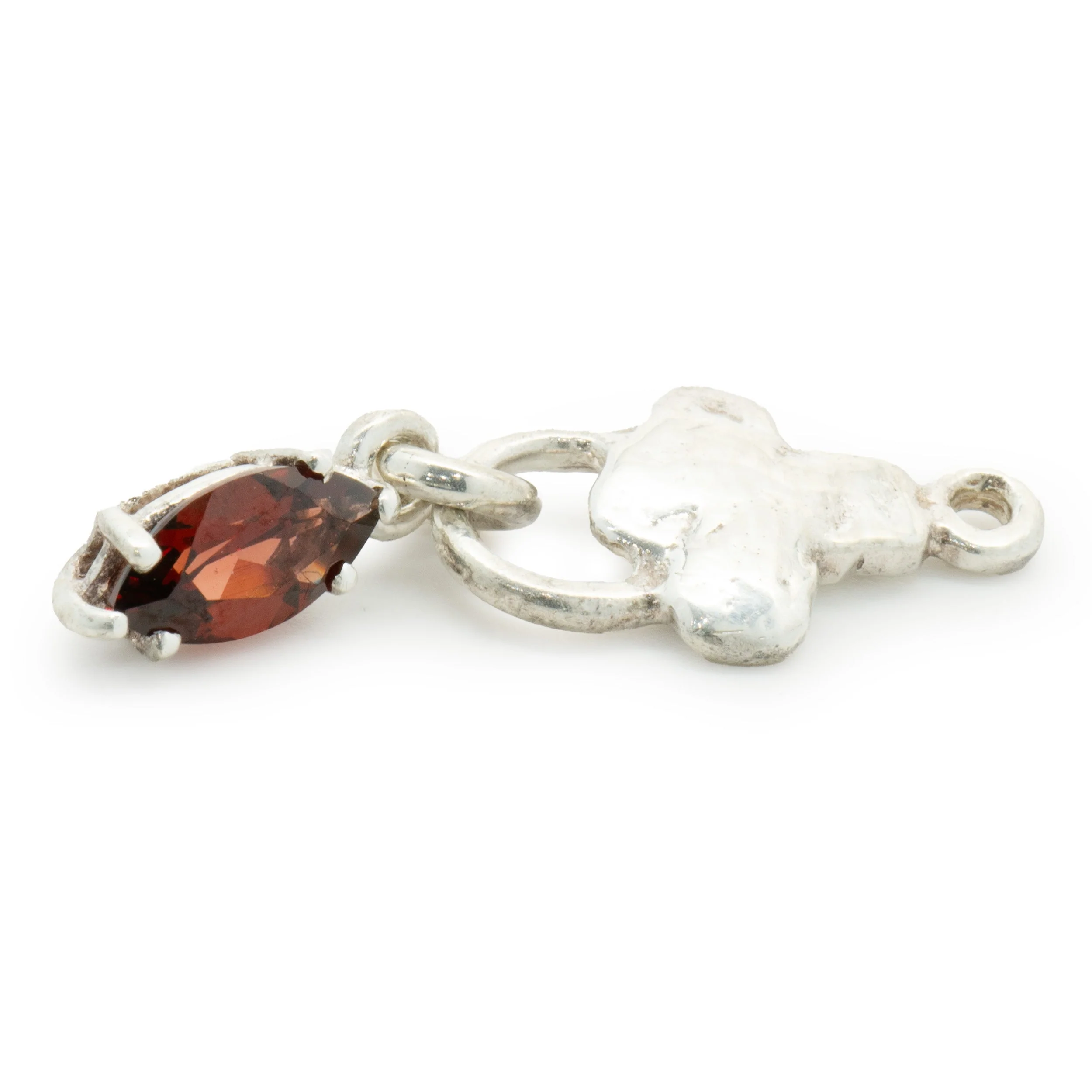 Lee Brevard Sterling Silver Garnet Maltese Cross Charm - Image 3