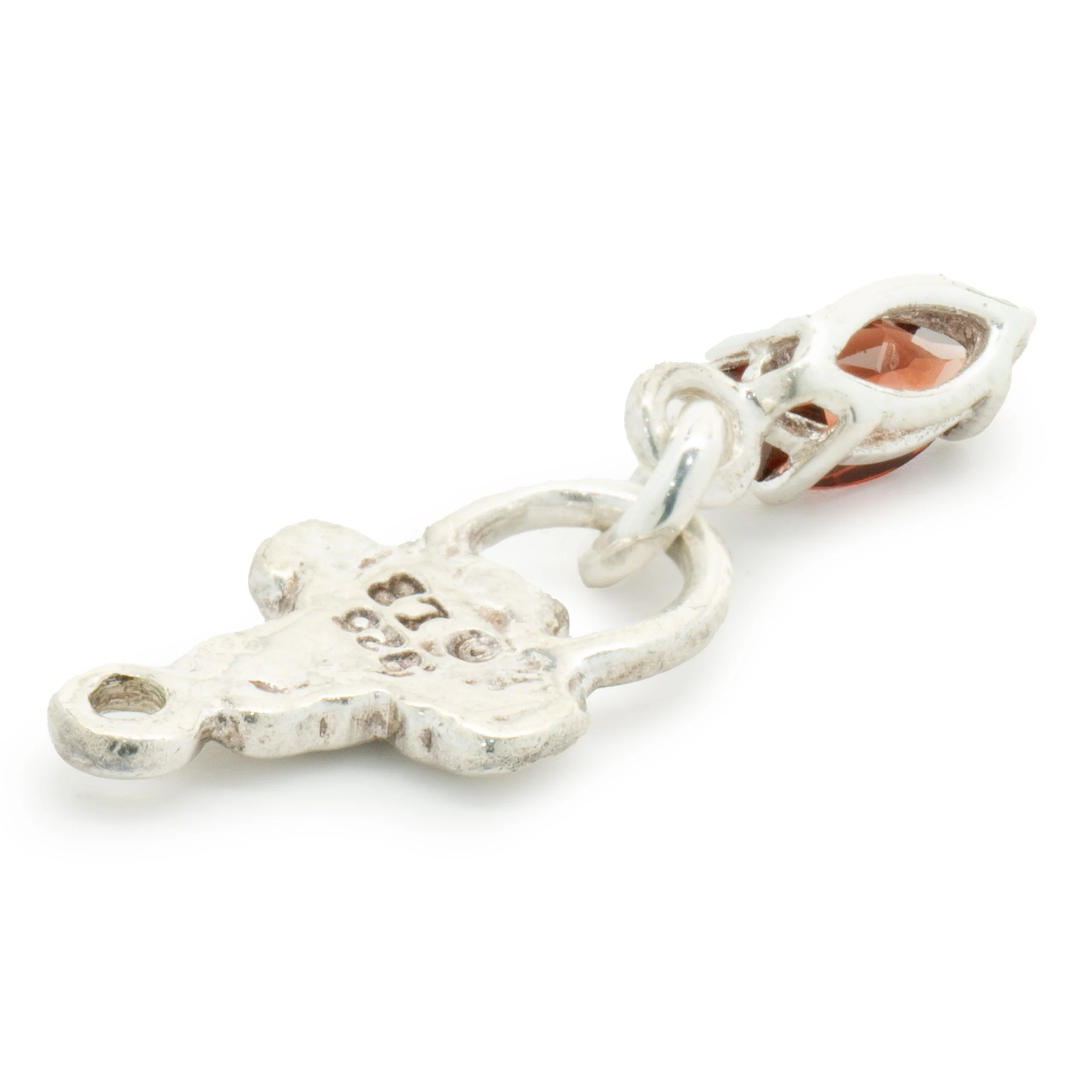 Lee Brevard Sterling Silver Garnet Maltese Cross Charm - Image 4