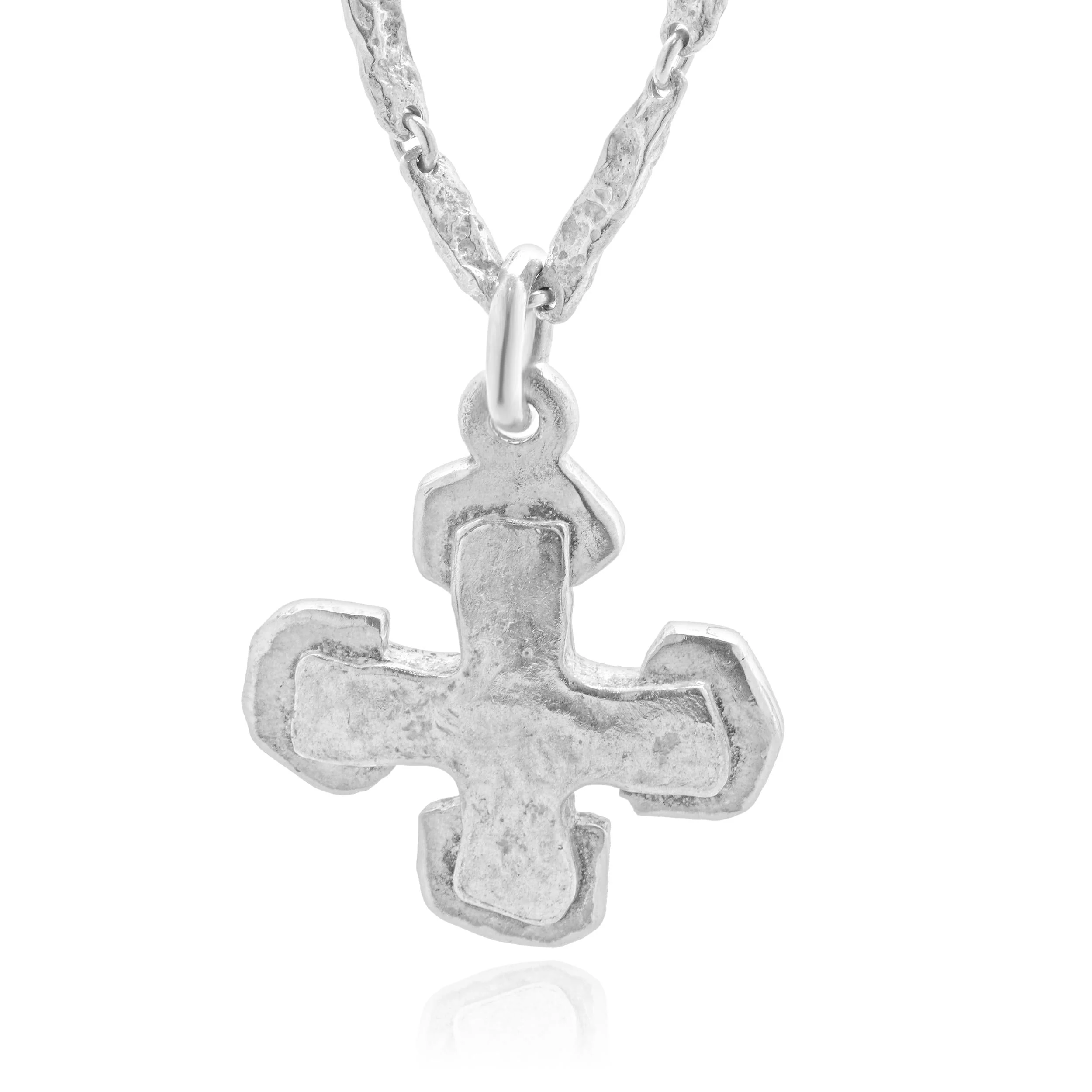 Lee Brevard Sterling Silver Large Palm Cross Necklace - Image 2