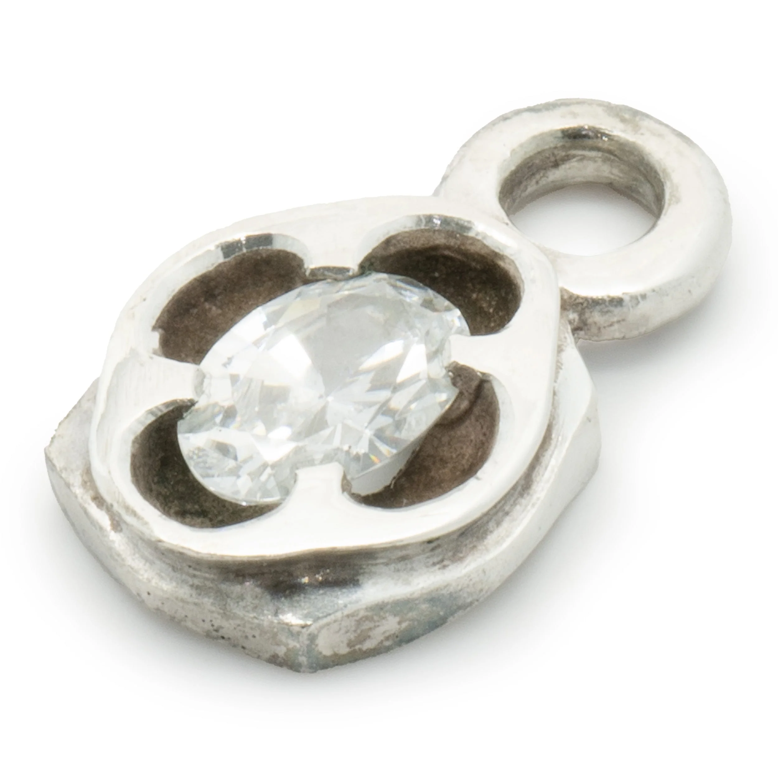 Lee Brevard Sterling Silver Marquise CZ Charm - Image 2