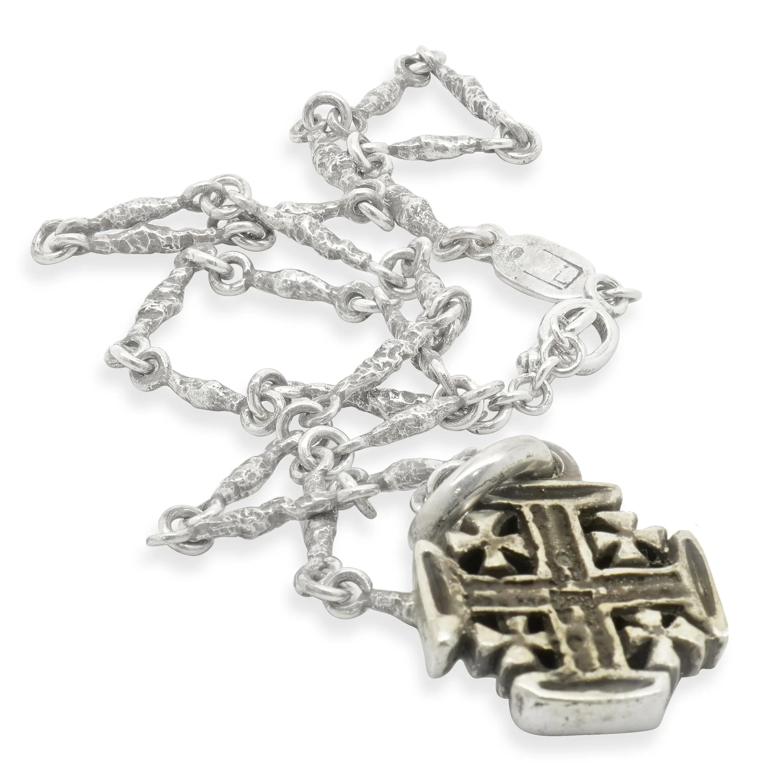 Lee Brevard Sterling Silver Old Money Chain Cross Charm Necklace - Image 2