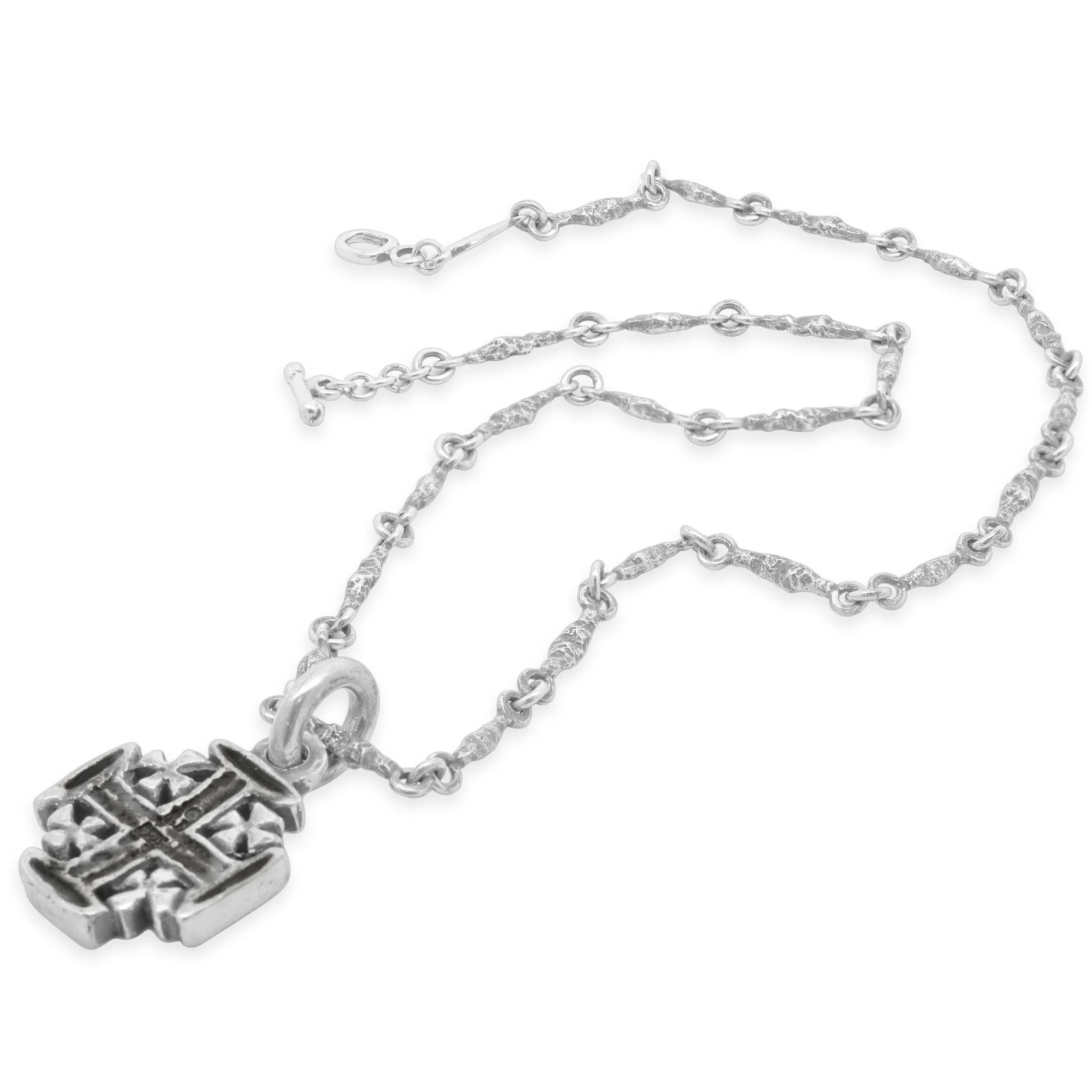 Lee Brevard Sterling Silver Old Money Chain Cross Charm Necklace - Image 3