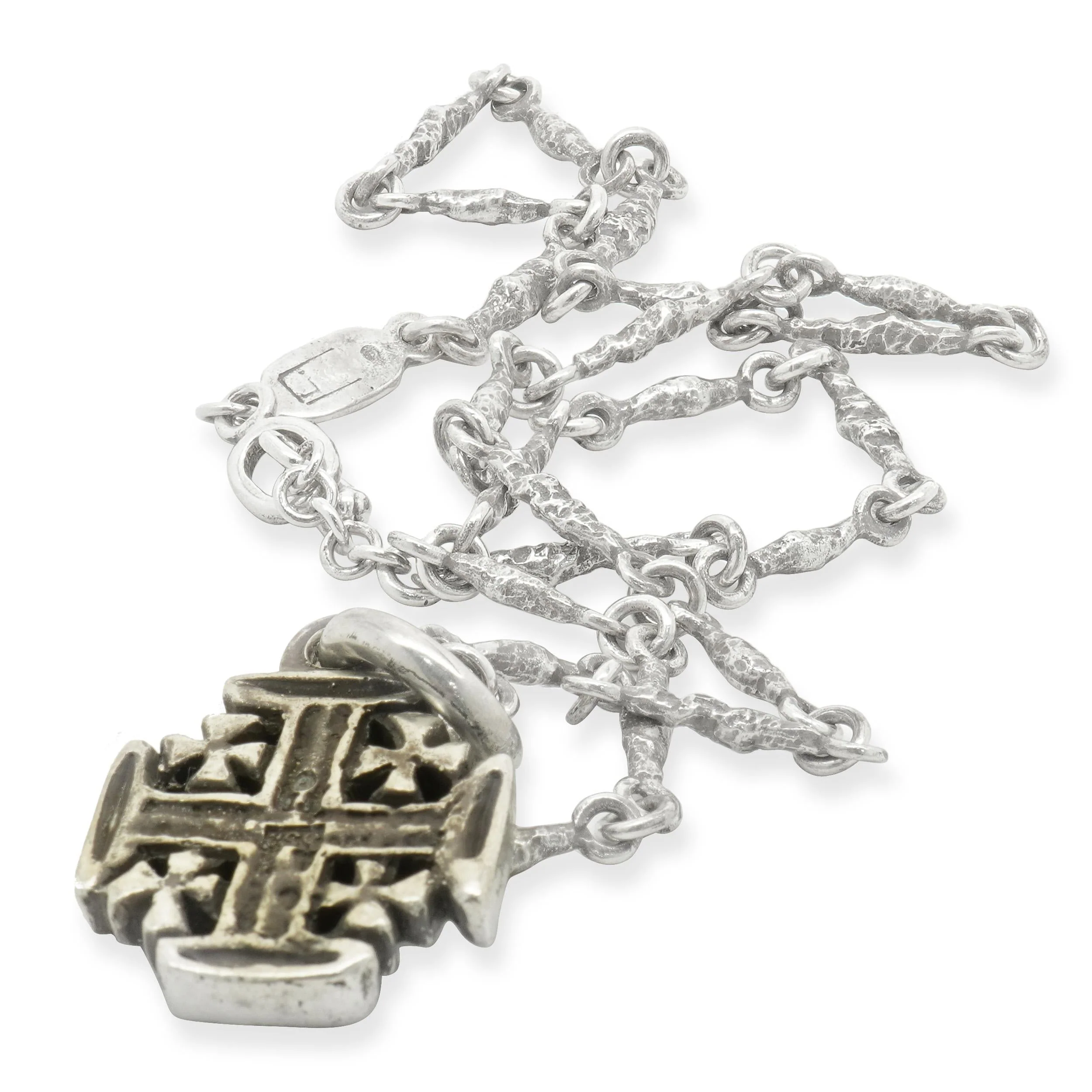 Lee Brevard Sterling Silver Old Money Chain Cross Charm Necklace - Image 4