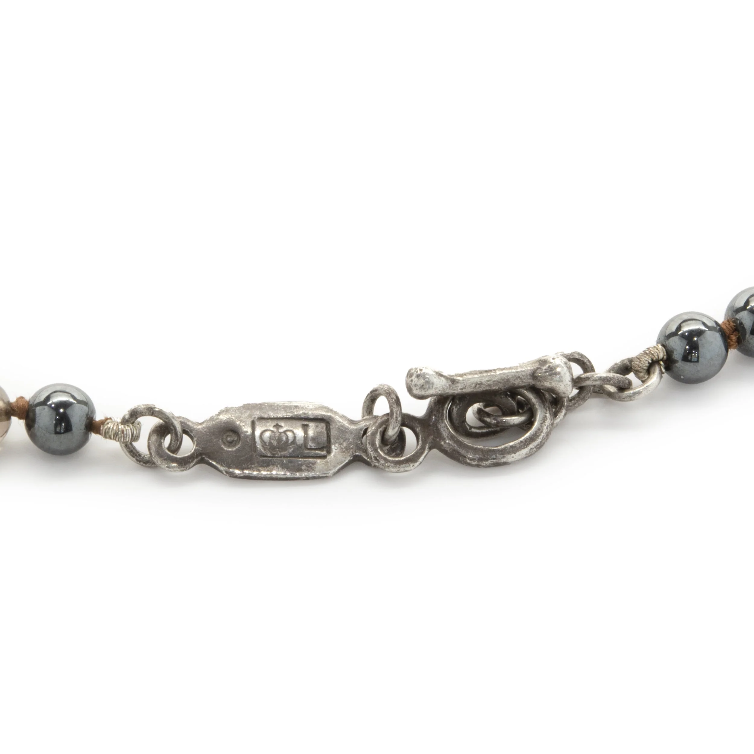 Lee Brevard Sterling Silver Smoky Topaz and Hematite Maltese Cross Necklace - Image 4