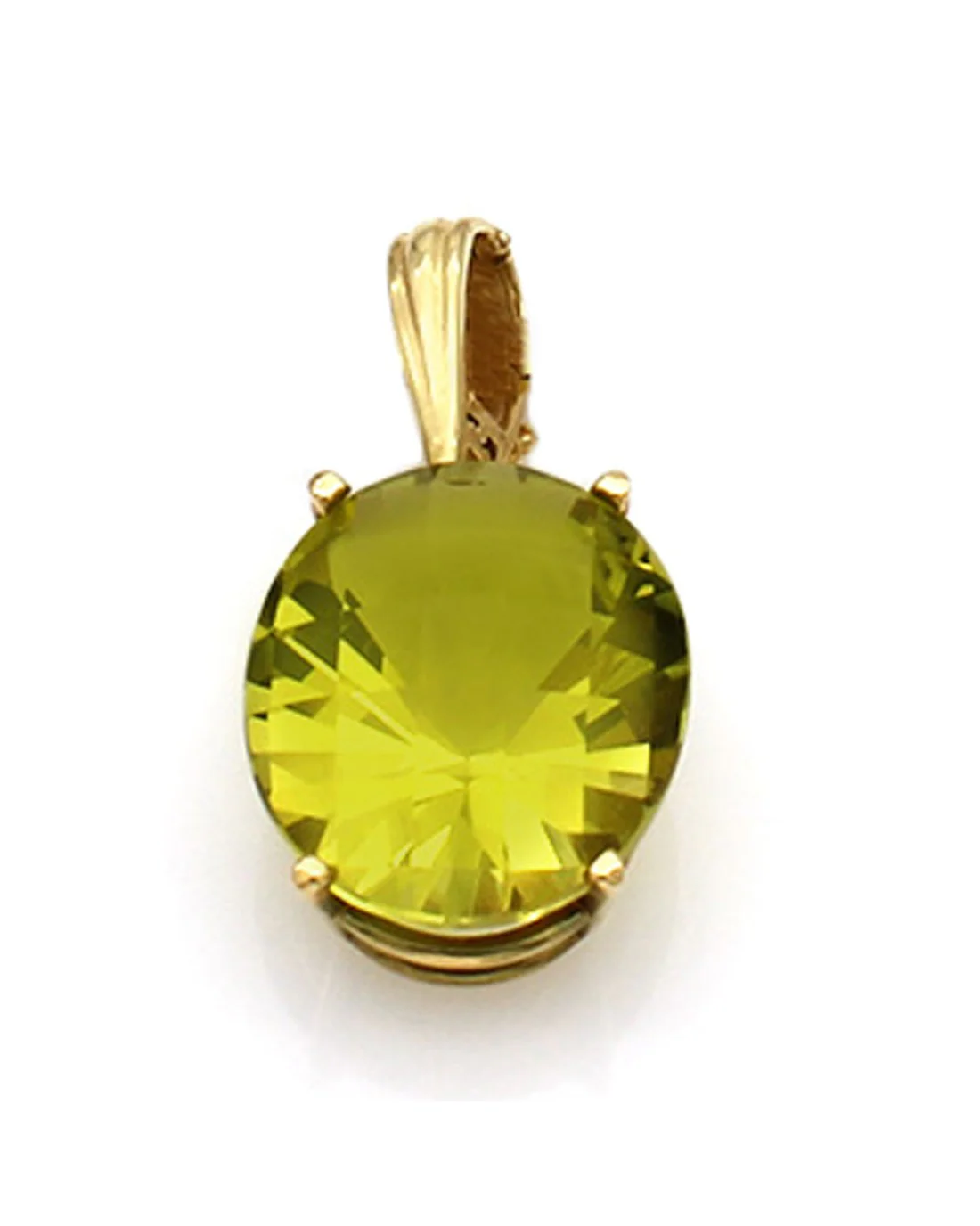 Lemon Quartz Enhancer Pendant in Gold - Image 2