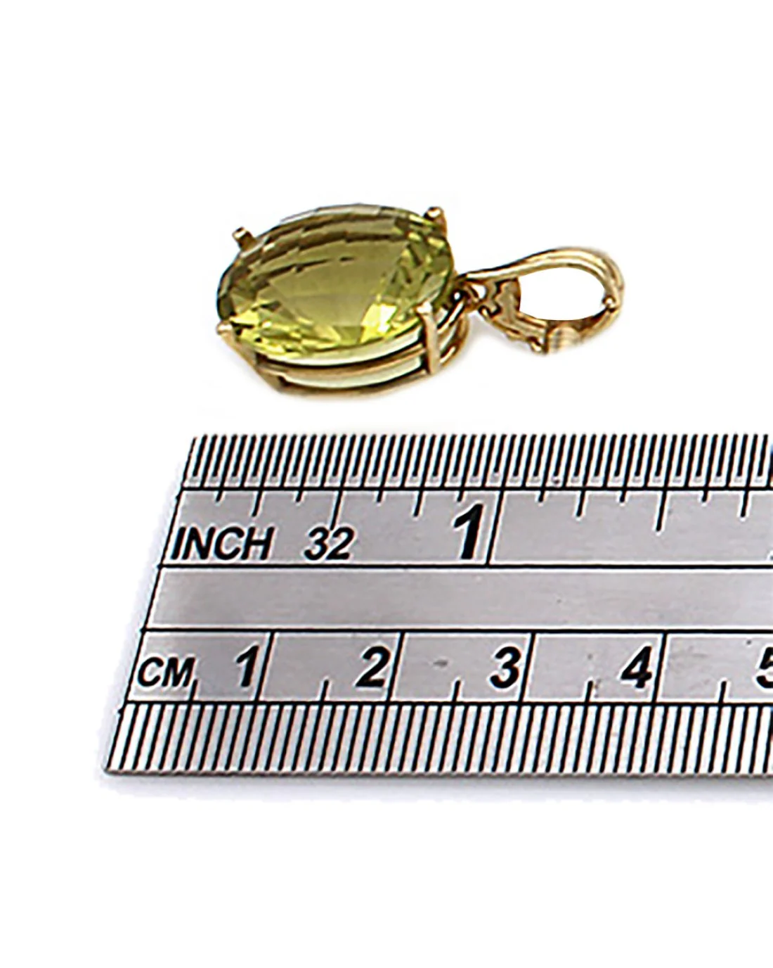 Lemon Quartz Enhancer Pendant in Gold - Image 3