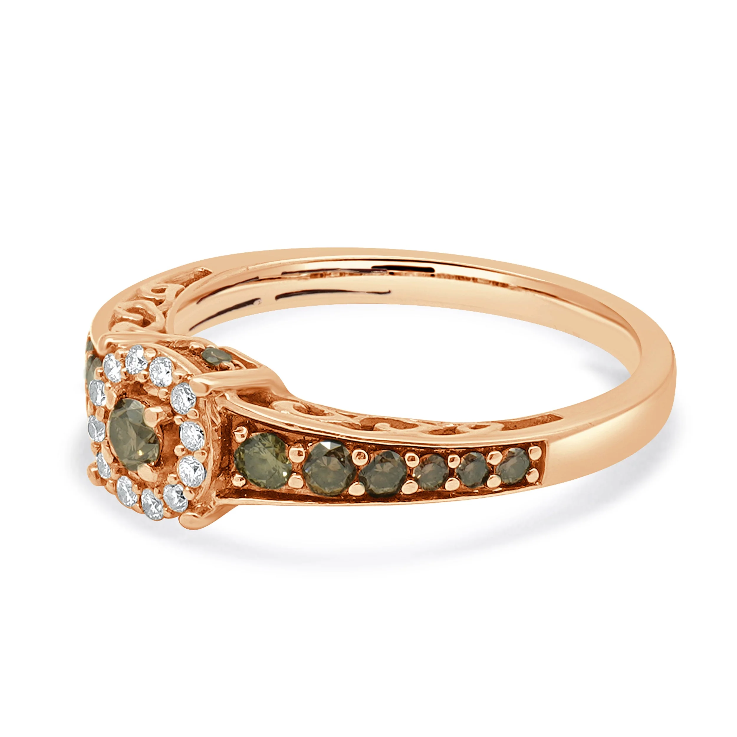 LeVian 14 Karat Rose Gold Chocolate and White Diamond Ring - Image 2