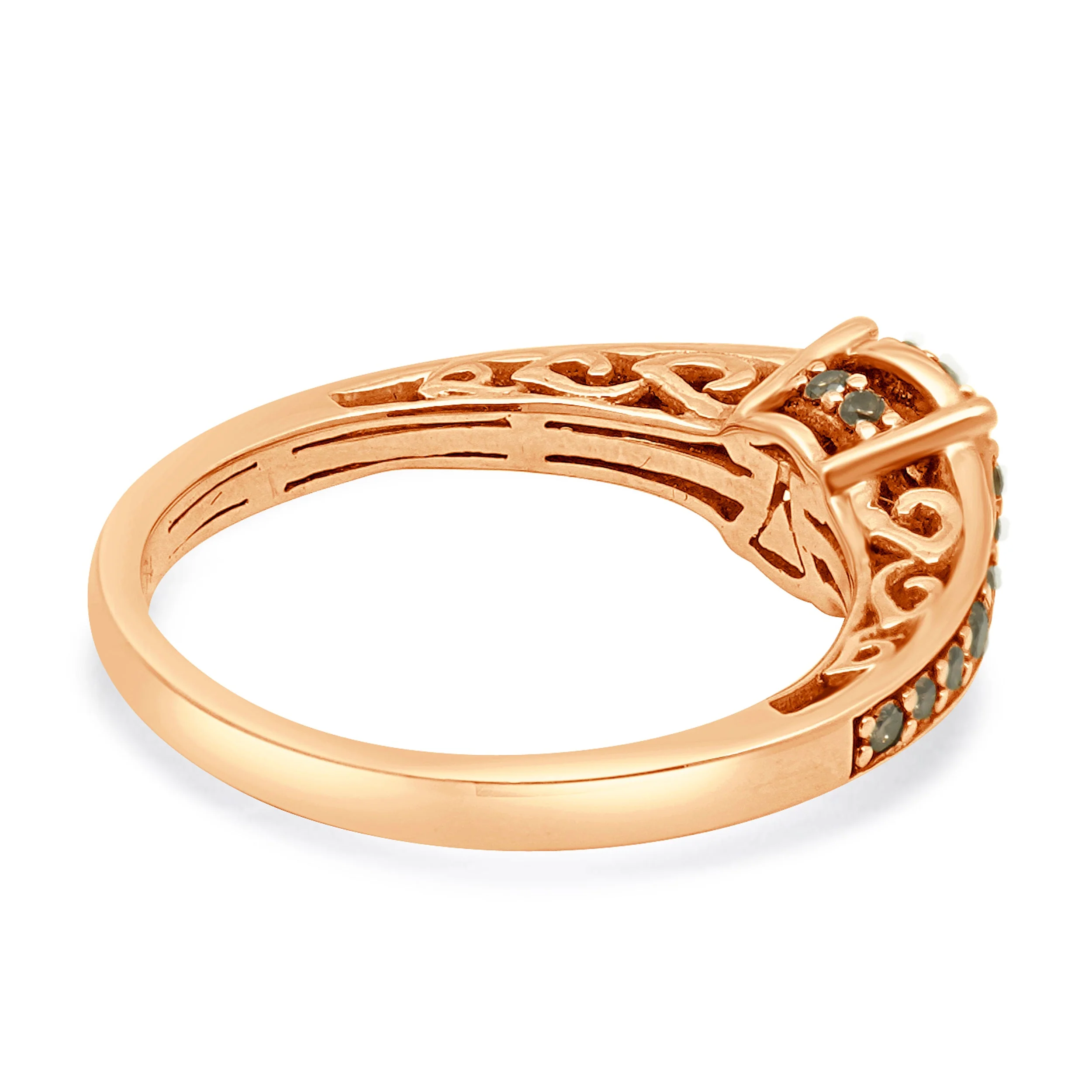 LeVian 14 Karat Rose Gold Chocolate and White Diamond Ring - Image 3