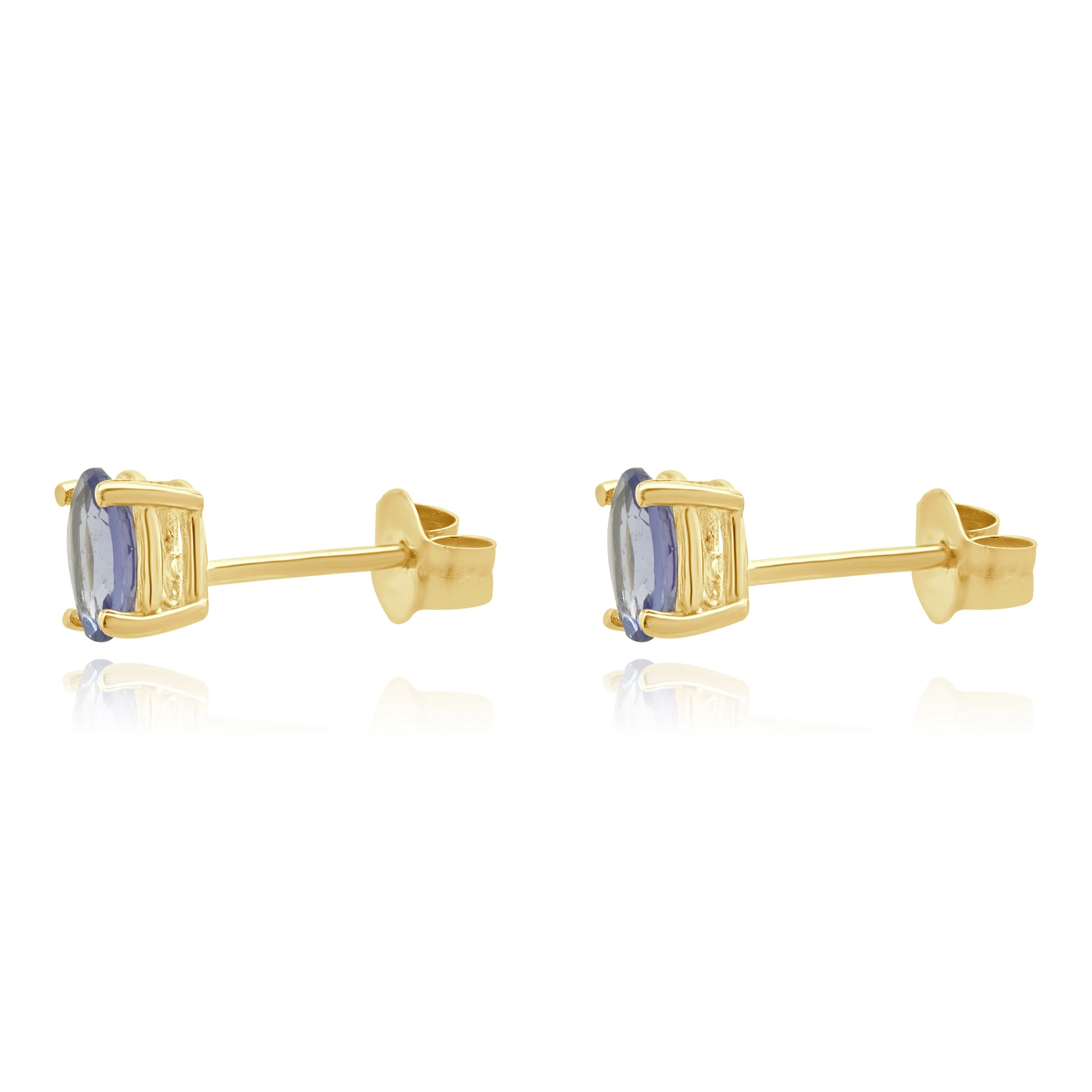Levian 14 Karat Yellow Gold Tanzanite Stud Earrings - Image 2