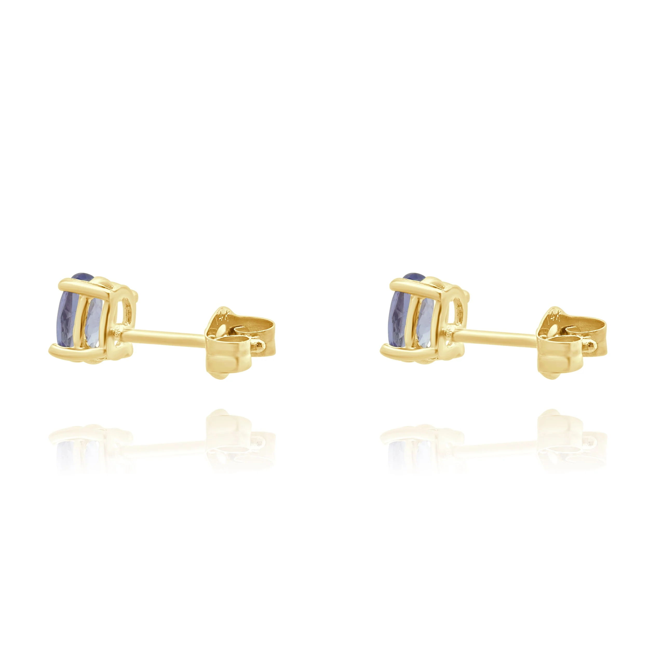 Levian 14 Karat Yellow Gold Tanzanite Stud Earrings - Image 3