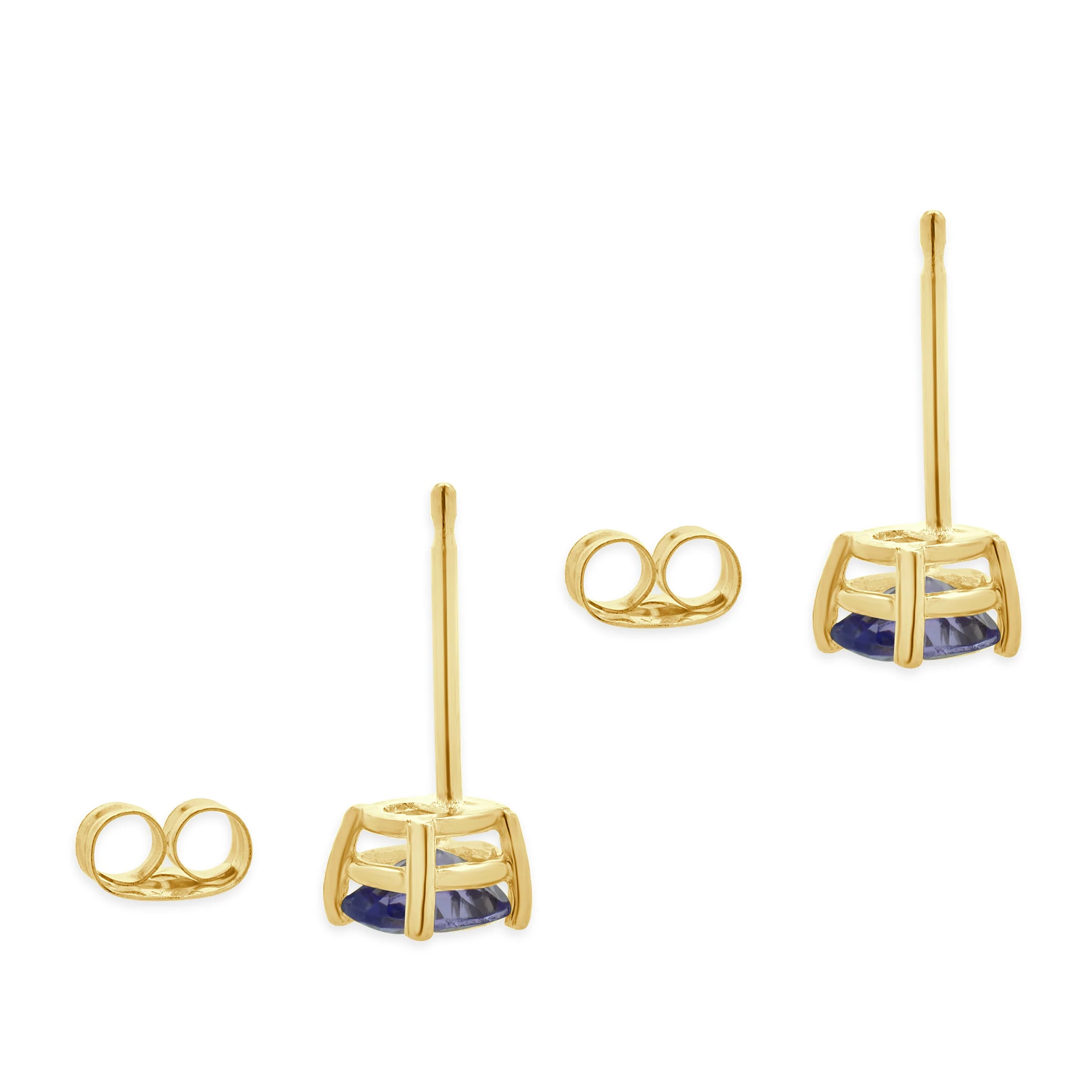 Levian 14 Karat Yellow Gold Tanzanite Stud Earrings - Image 4