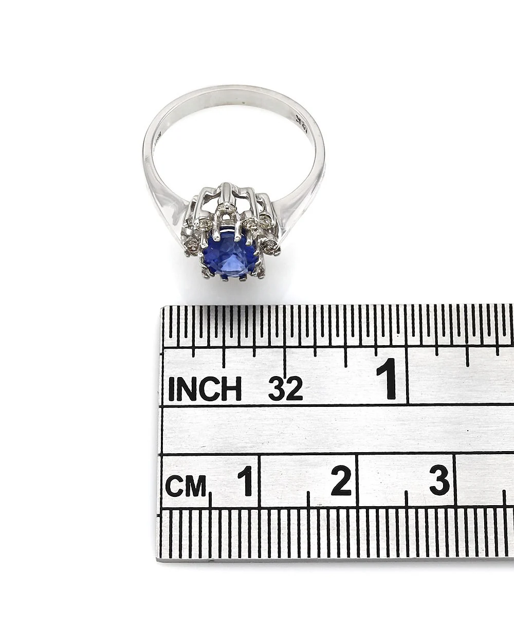 LeVian 18KW Sapphire and Diamond Ring - Image 3