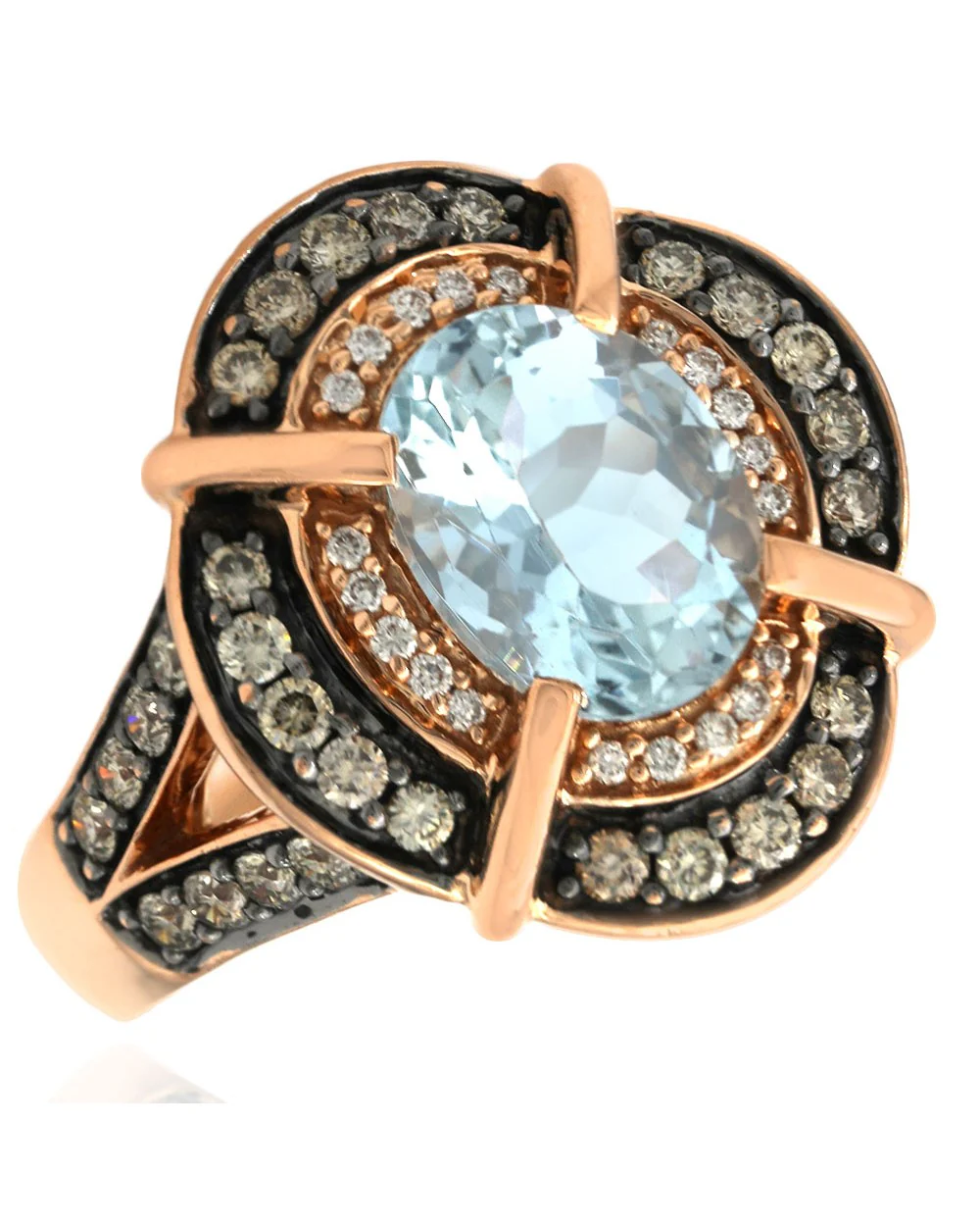 LeVian Aquamarine and Diamond Ring