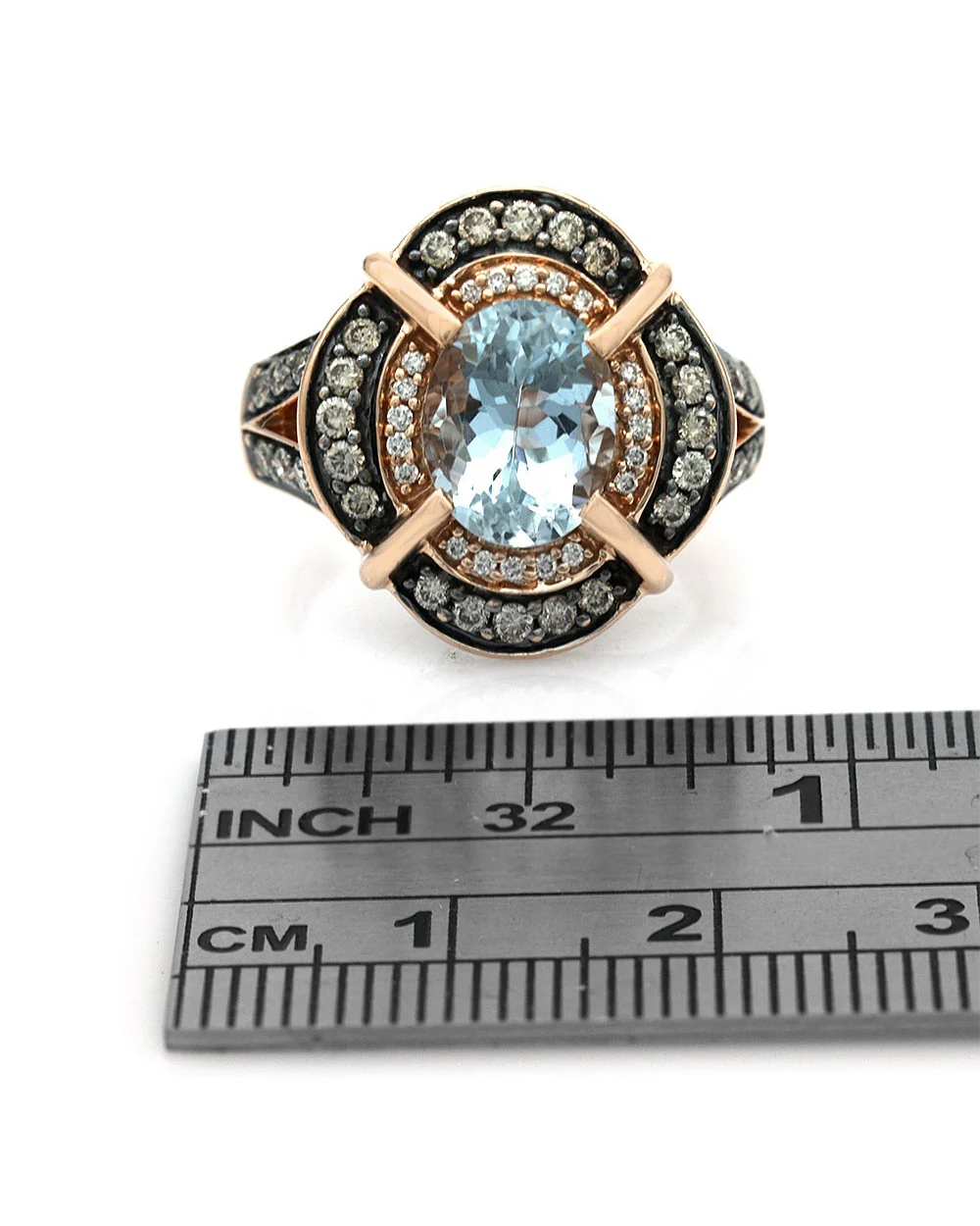 LeVian Aquamarine and Diamond Ring - Image 3