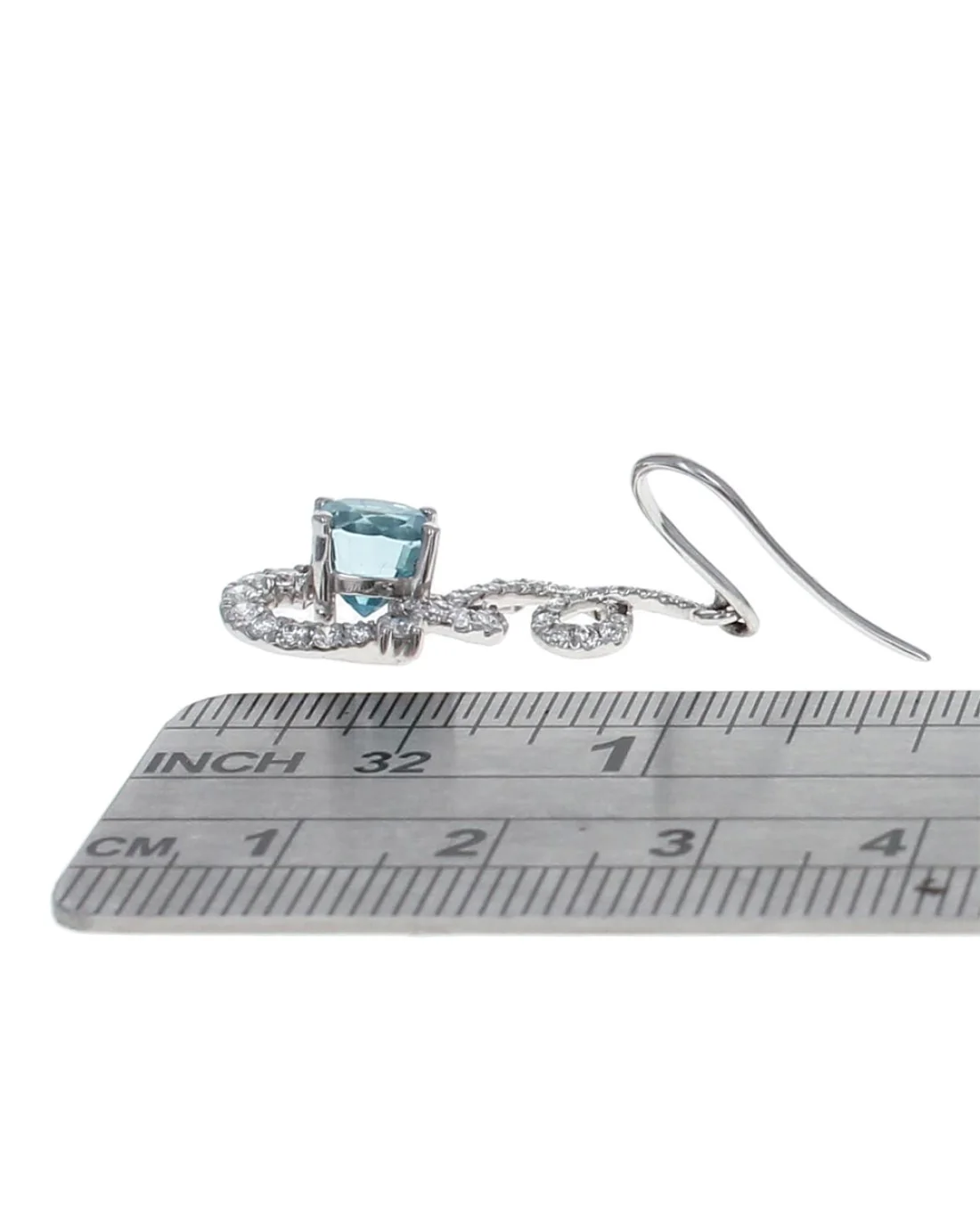 LeVian Blue Zircon and Diamond Drop Earrings - Image 3
