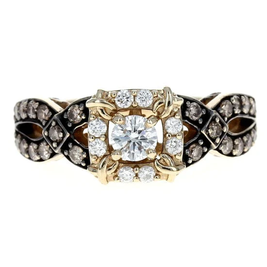 Le Vian 14K Yellow Gold Diamond Antiqued Ring - Image 2