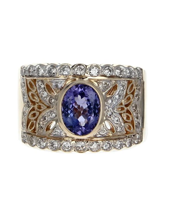 Le Vian Oval Tanzanite and Round Diamond Ring - Image 2