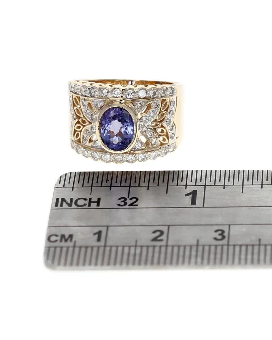 Le Vian Oval Tanzanite and Round Diamond Ring - Image 3
