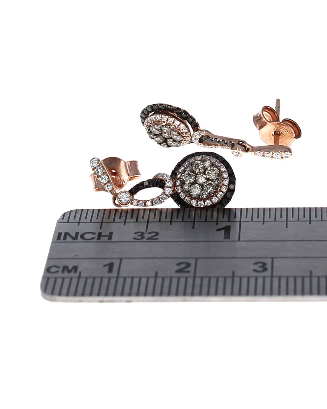 LeVian Rose Gold Diamond Drop Earrings - Image 3