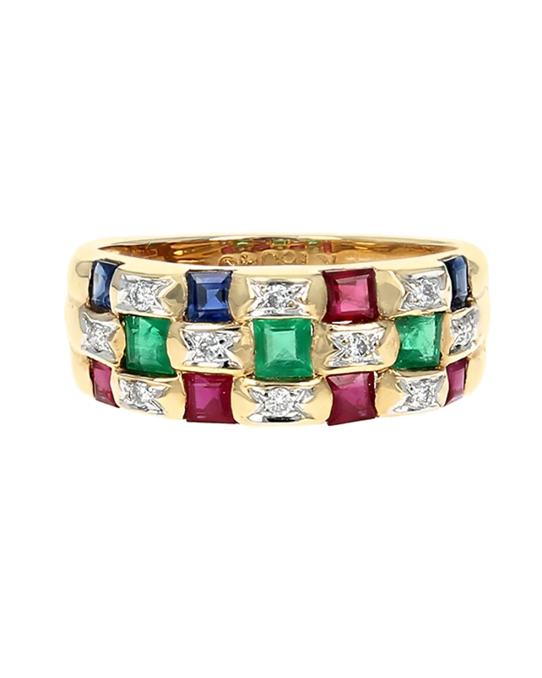 Levian Ruby, Emerald, Sapphire, Diamond Ring - Image 2