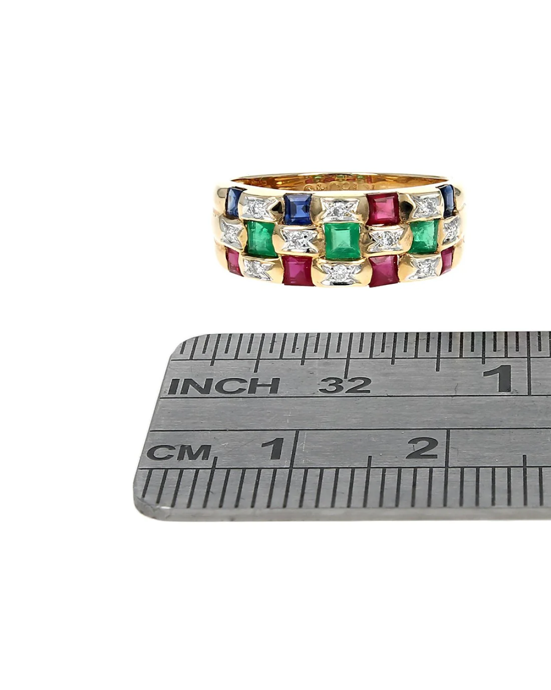 Levian Ruby, Emerald, Sapphire, Diamond Ring - Image 3