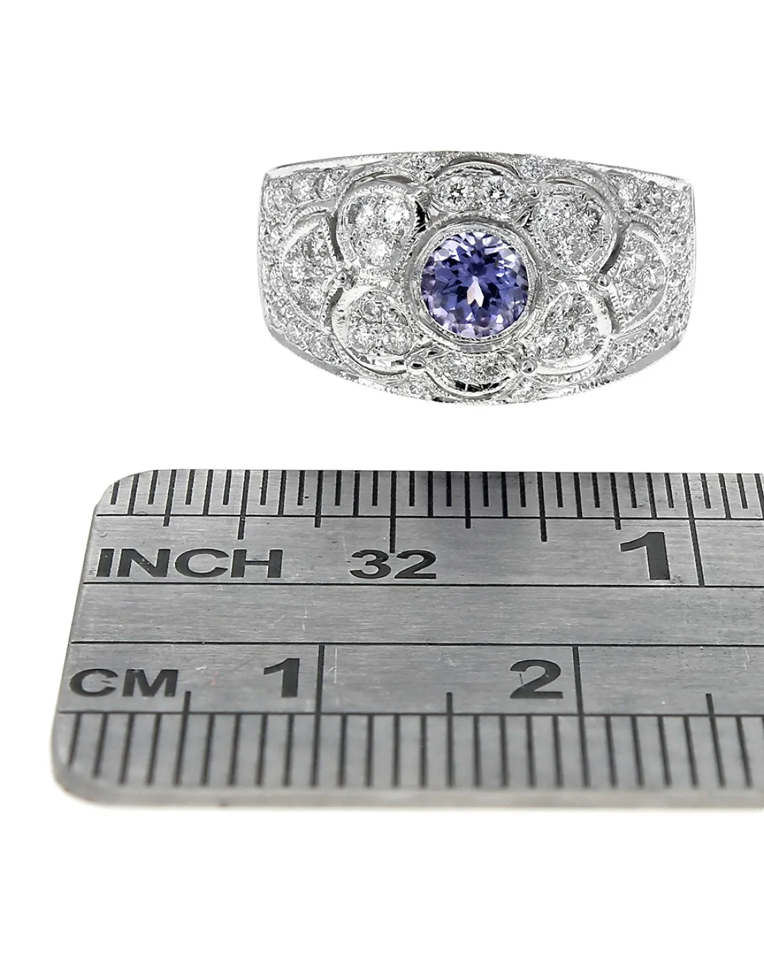 LeVian Tanzanite and Diamond Scalloped Motif Ring - Image 3