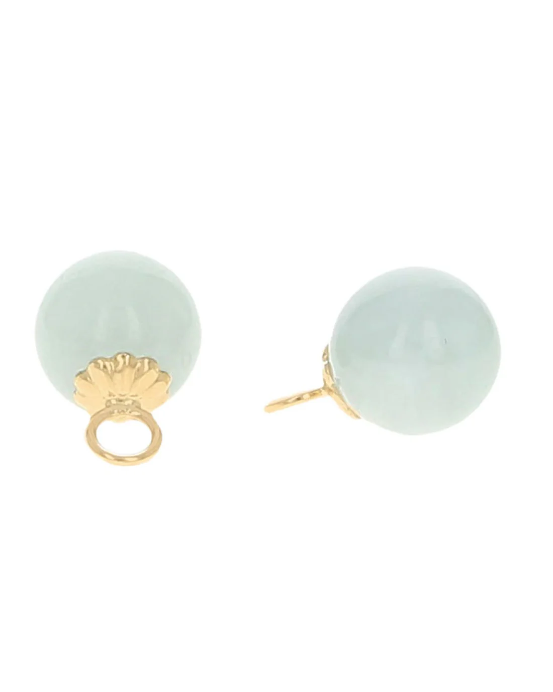 Light Green Jadeite Ball Earring Charms - Image 2