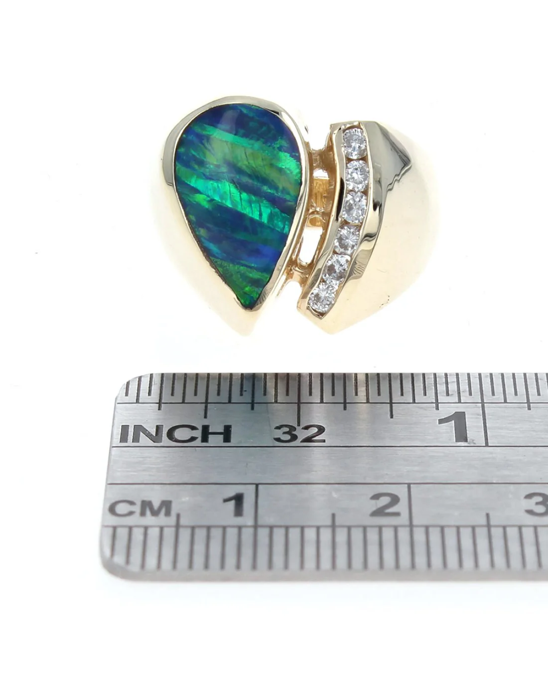 Lightning Ridge Australian Opal and Diamond Ring - Image 3