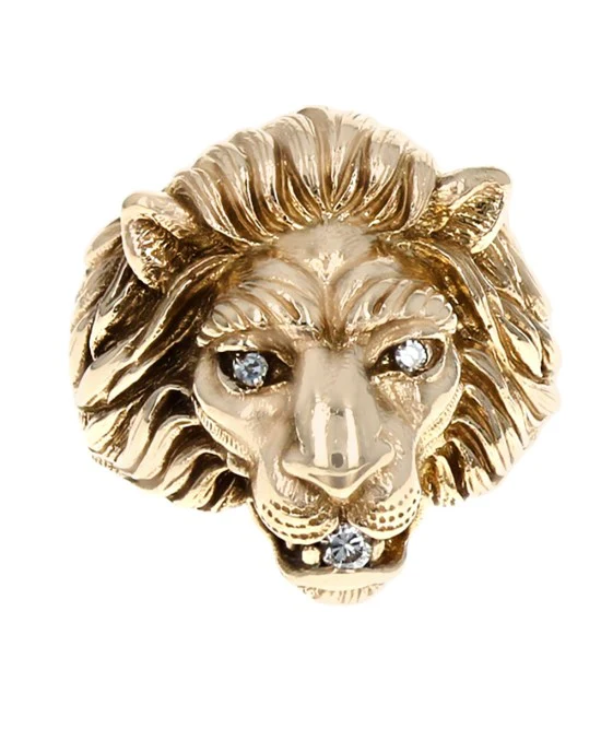Lion Ring with Diamond Eyes and Mouth - Image 2