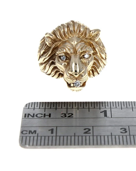 Lion Ring with Diamond Eyes and Mouth - Image 3
