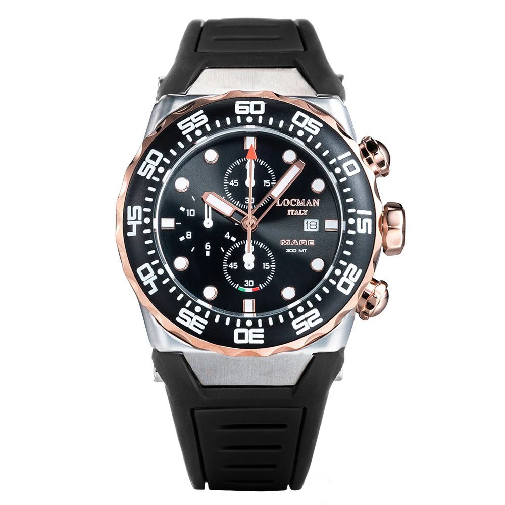 Locman Mare 300 MT Chrono Quartz 44mm Two-Tone 0560M01R-0RBKRGSK2