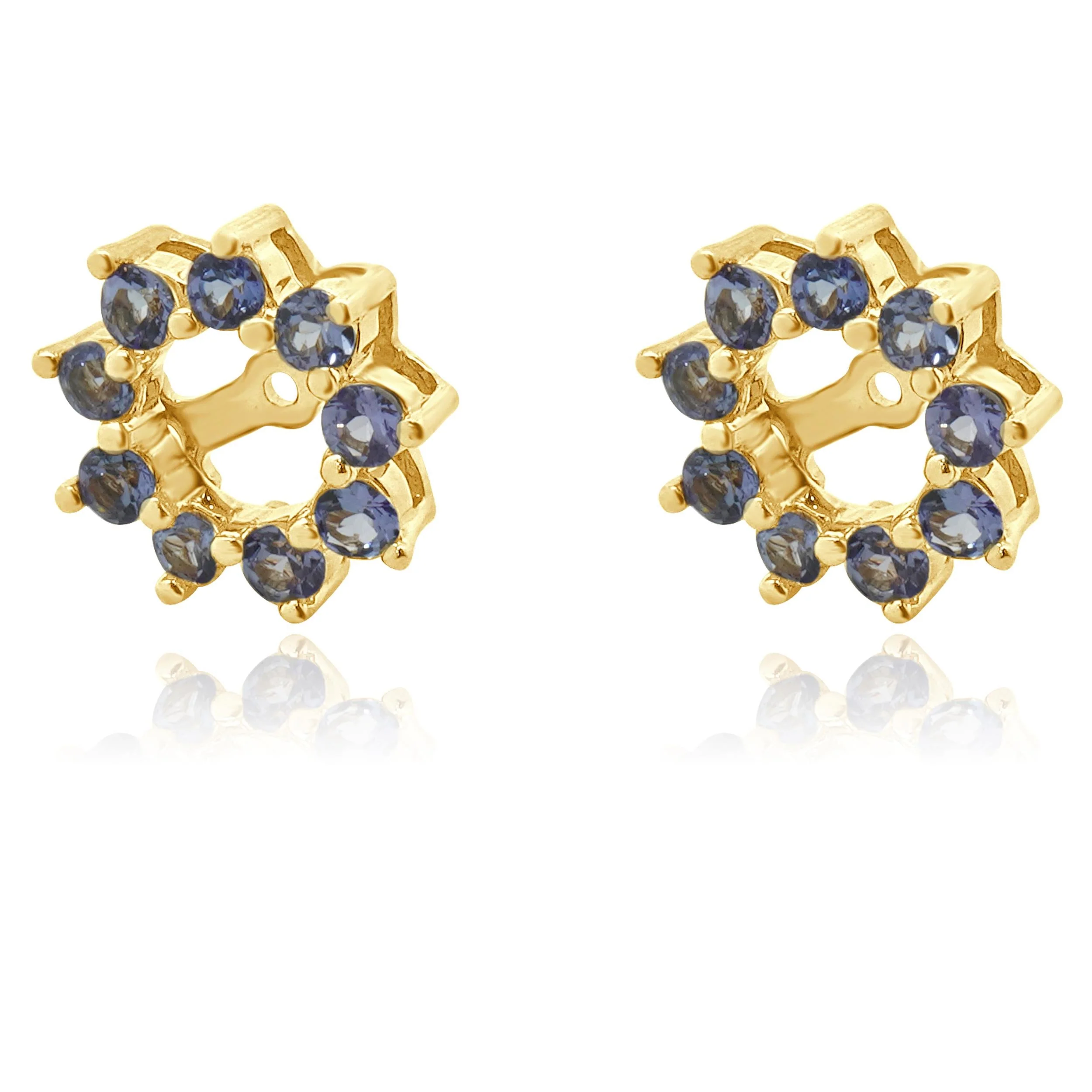 Lola Rose 14 Karat Yellow Gold Tanzanite Flower Earring Jackets - Image 2