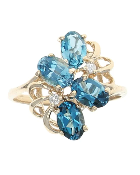 London Blue Topaz and Diamond Accent Ring - Image 2