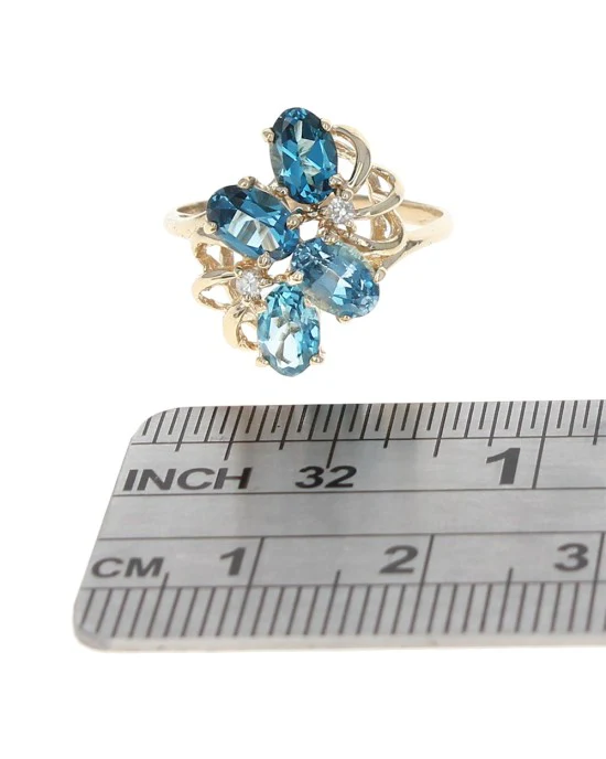 London Blue Topaz and Diamond Accent Ring - Image 3